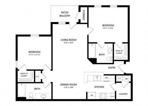 2 Bedroom Floor Plan